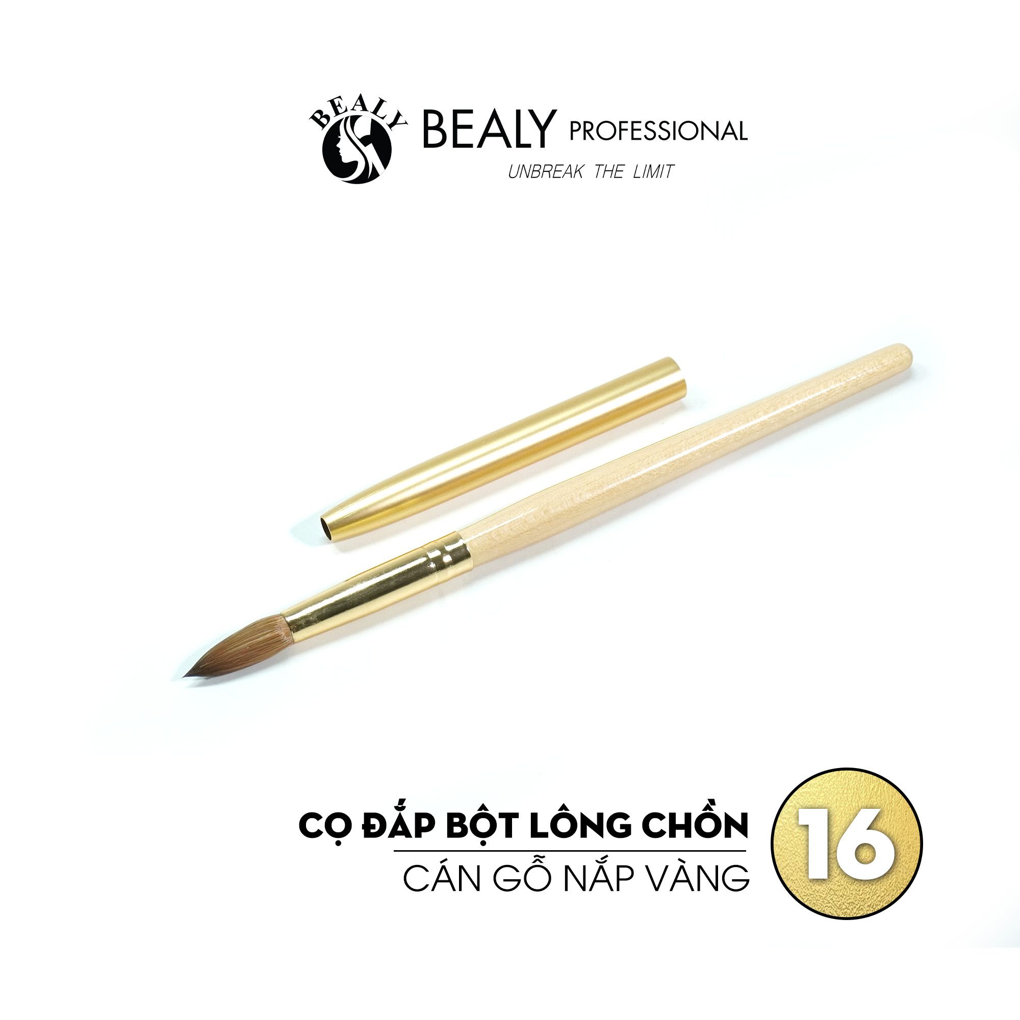  CỌ ĐẮP BỘT LÔNG CHỒN CÁN GỖ NẮP VÀNG 