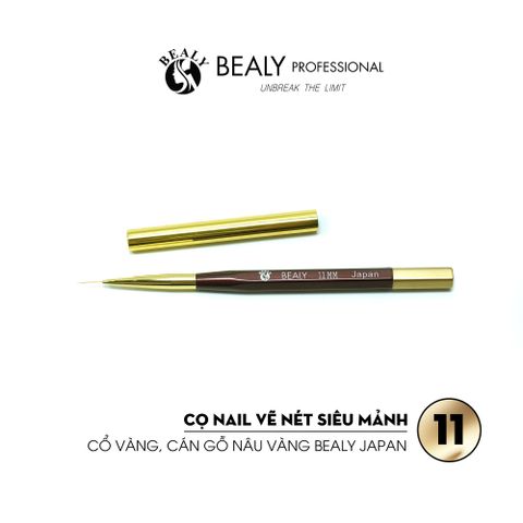  CỌ NAIL VẼ NÉT SIÊU MẢNH CỔ VÀNG, CÁN GỖ NÂU VÀNG 