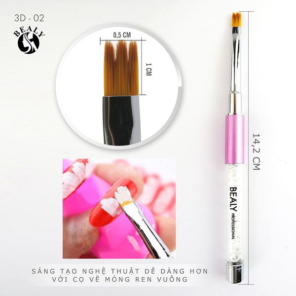 CỌ VẼ MÓNG REN VUÔNG 3D KIM CƯƠNG BEALY