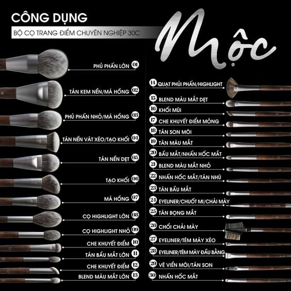  BỘ CỌ TRANG ĐIỂM XẾP LỚP BEALY 30C  MỘC - THẾ HỆ 4 (VER.4) 