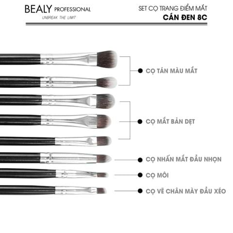  SET CỌ TRANG ĐIỂM MẮT CÁN ĐEN 8C 