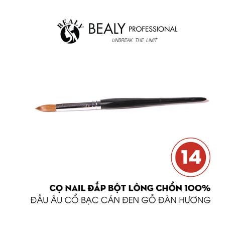  CỌ NAIL ĐẮP BỘT LÔNG CHỒN 100% - ĐẦU ÂU CỔ BẠC CÁN ĐEN GỖ ĐÀN HƯƠNG 