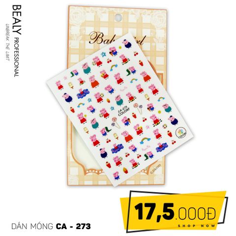  STICKER DÁN MÓNG BABY GIRL TÚI HỒNG CARO VUÔNG CA273 