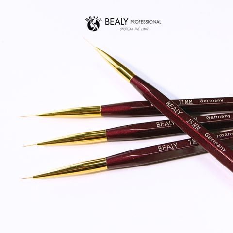  CỌ NAIL VẼ NÉT SIÊU MẢNH CỔ VÀNG, CÁN GỖ NÂU VÀNG BEALY 