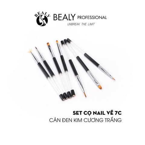  SET CỌ NAIL VẼ 7C CÁN ĐEN KIM CƯƠNG TRẮNG 