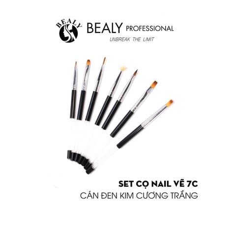  SET CỌ NAIL VẼ 7C CÁN ĐEN KIM CƯƠNG TRẮNG 