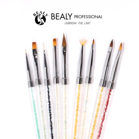  SET CỌ NAIL VẼ 9C - CỔ BẠC CÁN KIM CƯƠNG MIX MÀU 