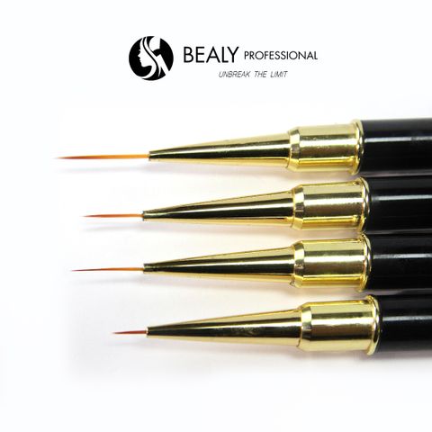  CỌ VẼ NÉT SIÊU MẢNH CÁN ĐEN 2 ĐẦU VIỀN TRẮNG, THÂN VIỀN VÀNG 