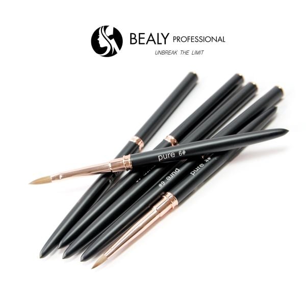 CỌ ĐẮP BỘT LÔNG CHỒN ĐẦU Á CÁN ĐEN ĐUÔI NHỌN