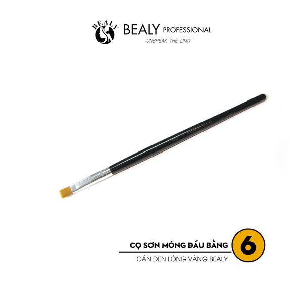  CỌ SƠN MÓNG ĐẦU XÉO/BẰNG CÁN ĐEN LÔNG VÀNG BEALY #6 