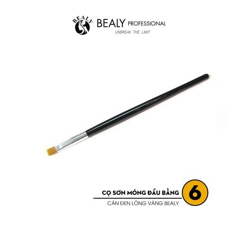  CỌ SƠN MÓNG ĐẦU XÉO/BẰNG CÁN ĐEN LÔNG VÀNG BEALY #6 