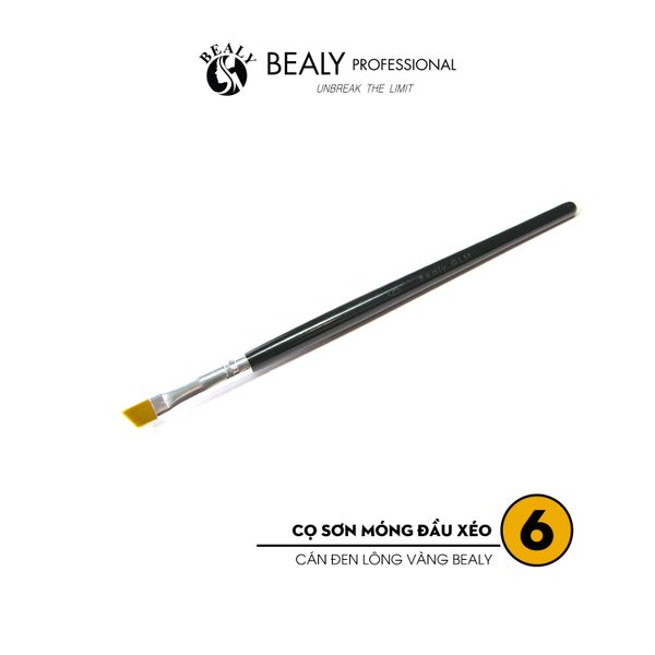  CỌ SƠN MÓNG ĐẦU XÉO/BẰNG CÁN ĐEN LÔNG VÀNG BEALY #6 