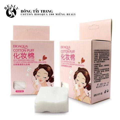  BÔNG TẨY TRANG COTTON BIOAQUA 100 MIẾNG 