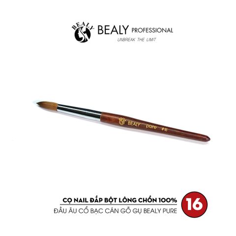  CỌ NAIL ĐẮP BỘT LÔNG CHỒN 100% ĐẦU ÂU CỔ BẠC CÁN GỖ GỤ BEALY PURE 