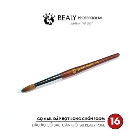  CỌ NAIL ĐẮP BỘT LÔNG CHỒN 100% ĐẦU ÂU CỔ BẠC CÁN GỖ GỤ BEALY PURE 