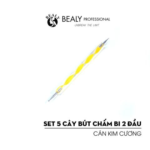  SET 5 CÂY BÚT CHẤM BI 2 ĐẦU CÁN KIM CƯƠNG 