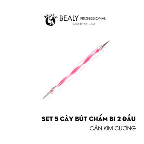  SET 5 CÂY BÚT CHẤM BI 2 ĐẦU CÁN KIM CƯƠNG 