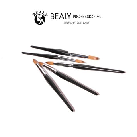  CỌ NAIL ĐẮP BỘT LÔNG CHỒN 100% - ĐẦU ÂU CỔ BẠC CÁN ĐEN GỖ ĐÀN HƯƠNG 