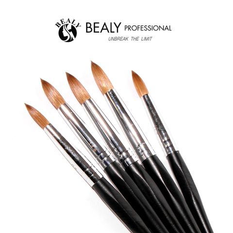  CỌ NAIL ĐẮP BỘT LÔNG CHỒN 100% - ĐẦU ÂU CỔ BẠC CÁN ĐEN GỖ ĐÀN HƯƠNG 