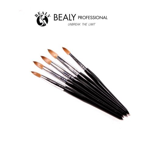  CỌ NAIL ĐẮP BỘT LÔNG CHỒN 100% - ĐẦU ÂU CỔ BẠC CÁN ĐEN GỖ ĐÀN HƯƠNG 