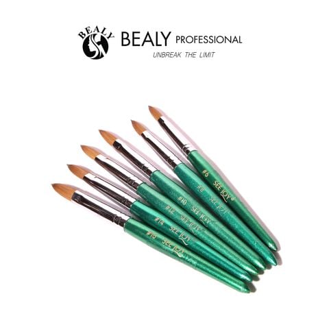  CỌ NAIL ĐẮP BỘT LÔNG CHỒN SEEJOY - CỔ BẠC CÁN XANH LÁ 