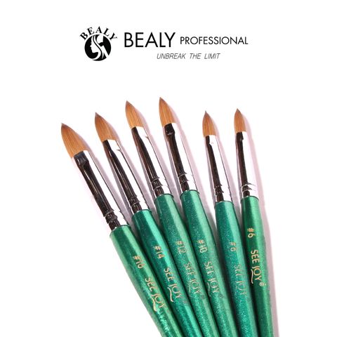  CỌ NAIL ĐẮP BỘT LÔNG CHỒN SEEJOY - CỔ BẠC CÁN XANH LÁ 