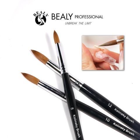  CỌ NAIL ĐẮP BỘT LÔNG CHỒN 100% ĐẦU ÂU CỔ BẠC CÁN ĐEN GỖ ĐÀN HƯƠNG 