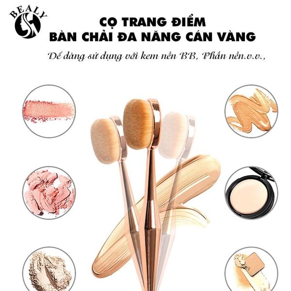  CỌ TRANG ĐIỂM BÀN CHẢI ĐA NĂNG CÁN VÀNG 