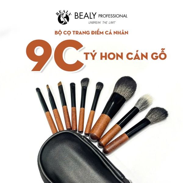  BỘ CỌ TRANG ĐIỂM CÁ NHÂN 9C TÍ HON CÁN GỖ 