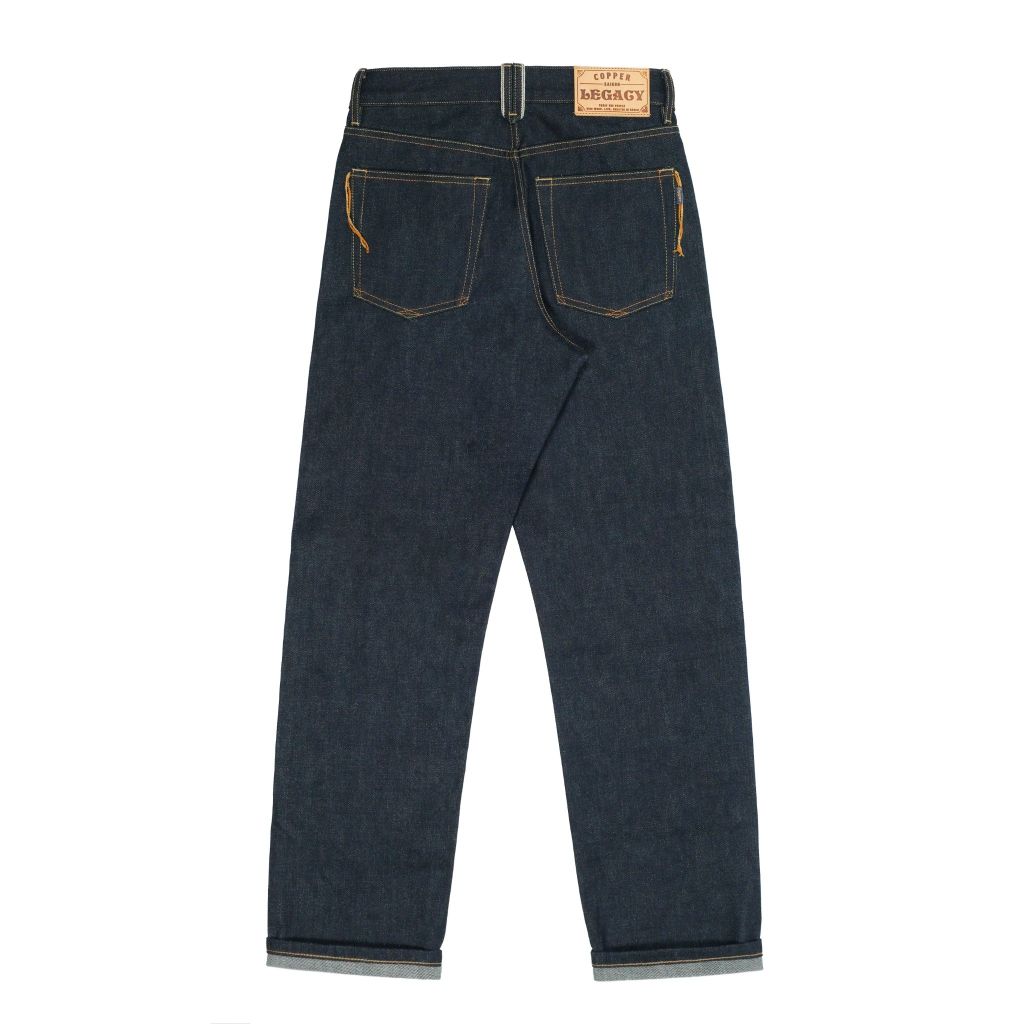 Straight - KURABO 19 Oz - Prime Blue - Raw Selvedge Denim - Silver Button - Japanese Fabric