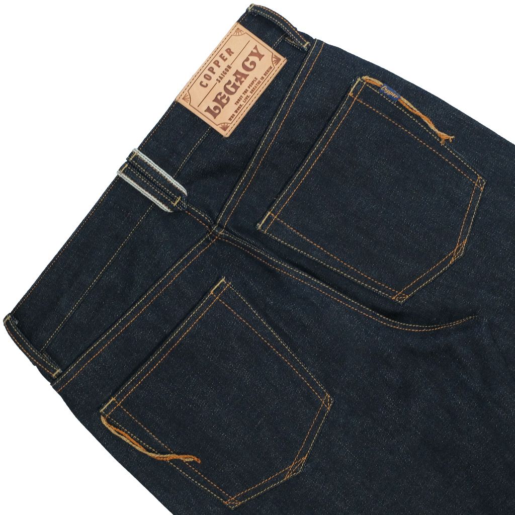 Straight - KURABO 19 Oz - Prime Blue - Raw Selvedge Denim - Silver Button - Japanese Fabric