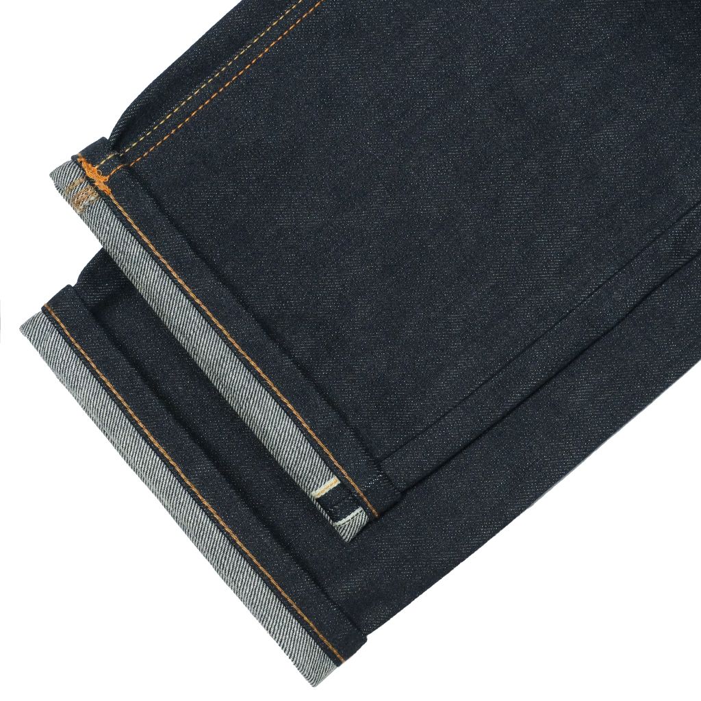 Straight - KURABO 19 Oz - Prime Blue - Raw Selvedge Denim - Silver Button - Japanese Fabric
