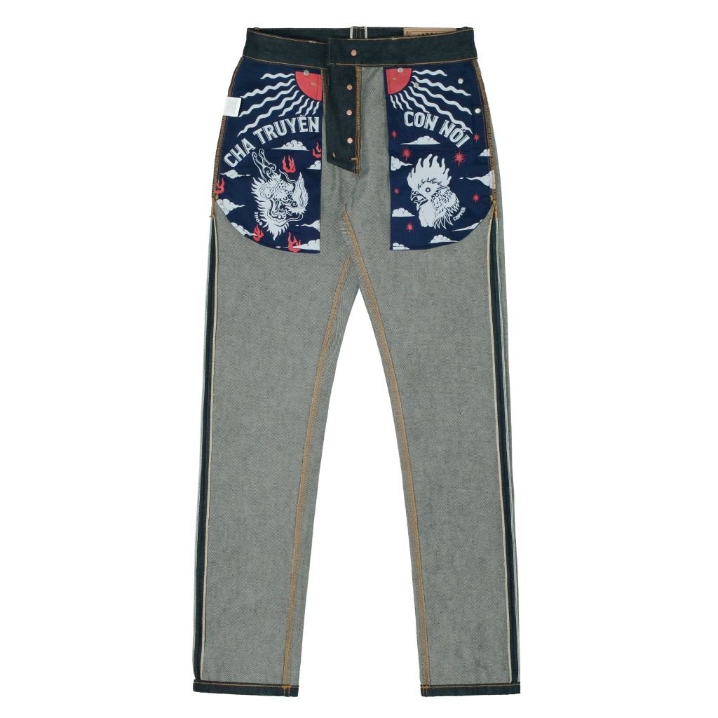 OG Slim - KURABO 19 Oz - Prime Blue - Raw Selvedge Denim - Silver Button - Japanese Fabric