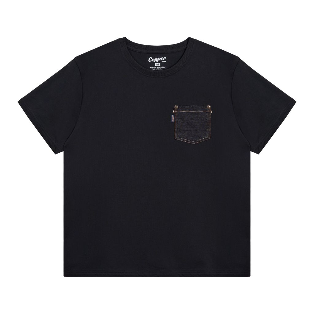 Red Selvedge Pocket Tee - Copper Denim