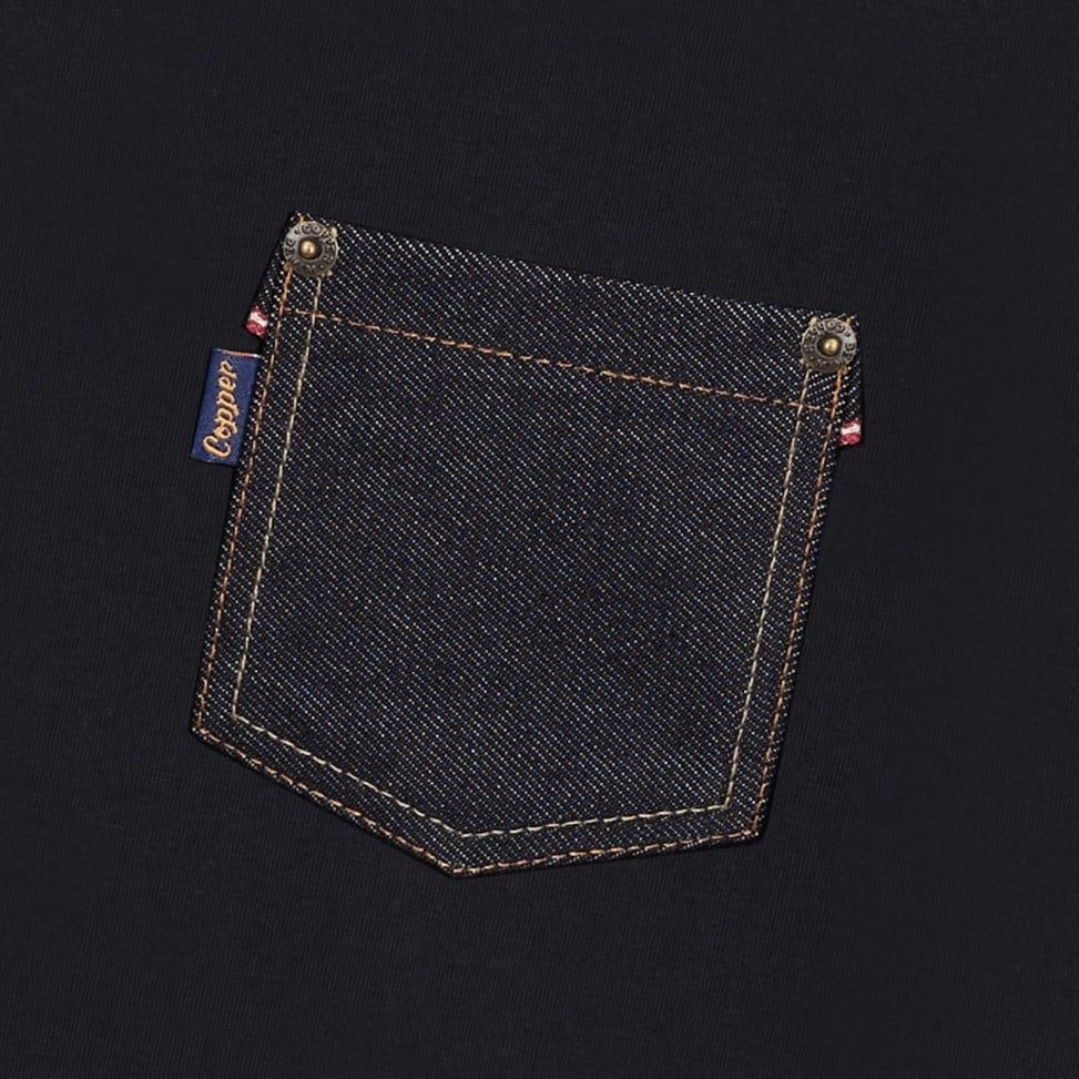 White Selvedge Pocket Tee - Copper Denim