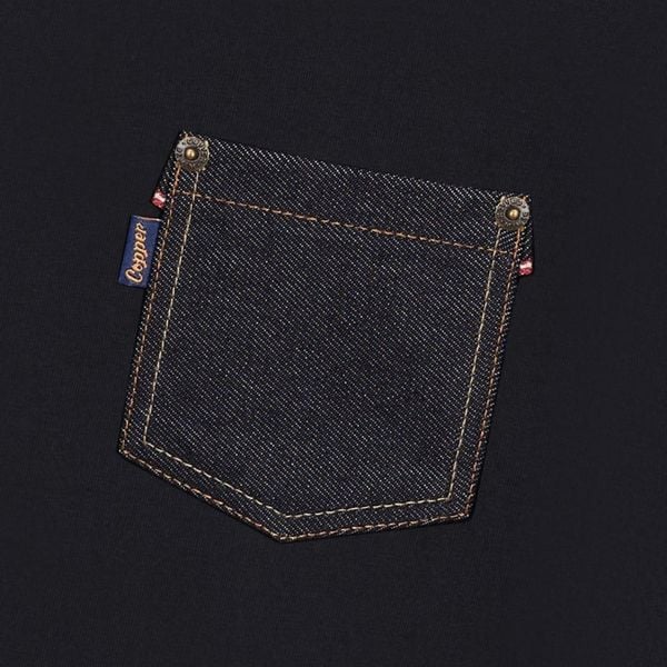  White Selvedge Pocket Tee - Copper Denim 