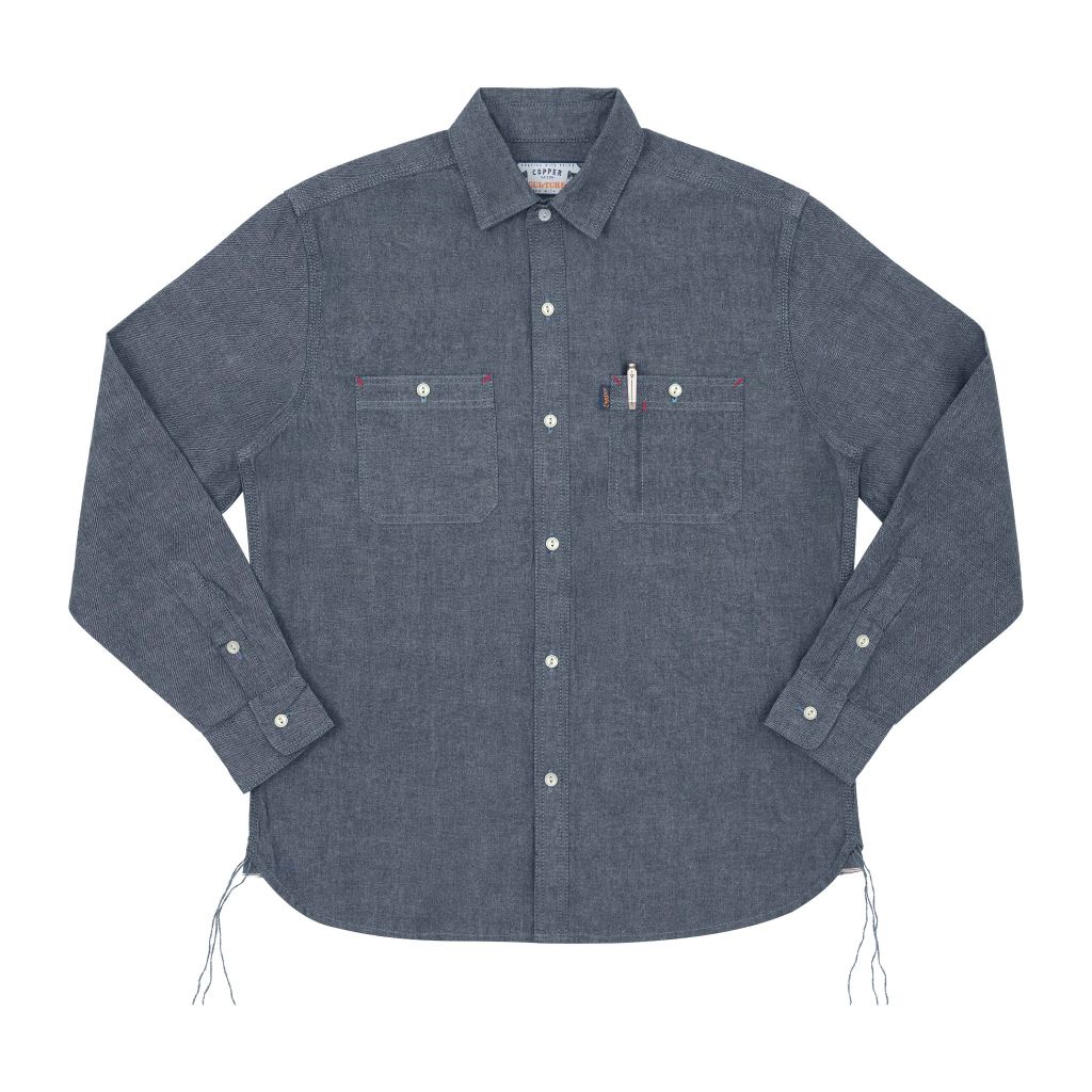 8 Oz - Chambray - One Washed - Selvedge Denim Shirt / Tay dài