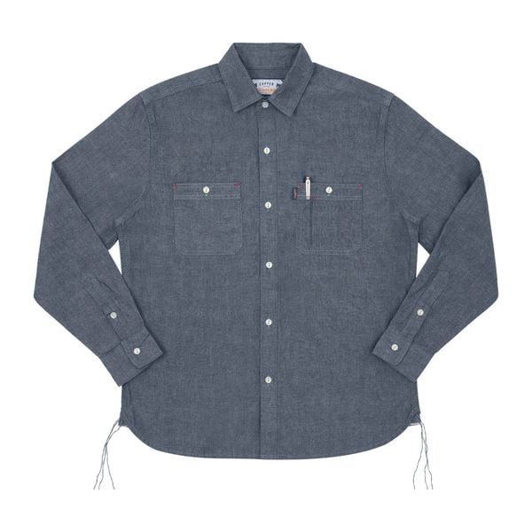  8 Oz - Chambray - One Washed - Selvedge Denim Shirt / Tay dài 