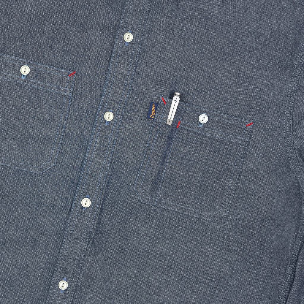 8 Oz - Chambray - One Washed - Selvedge Denim Shirt / Tay dài
