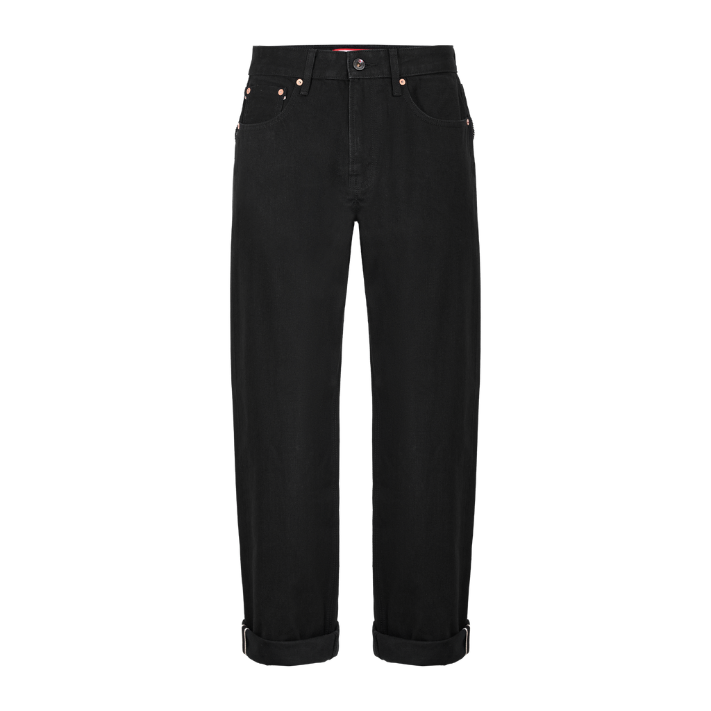 Straight  - 15 Oz - All Black - One Washed Selvedge Denim Pants