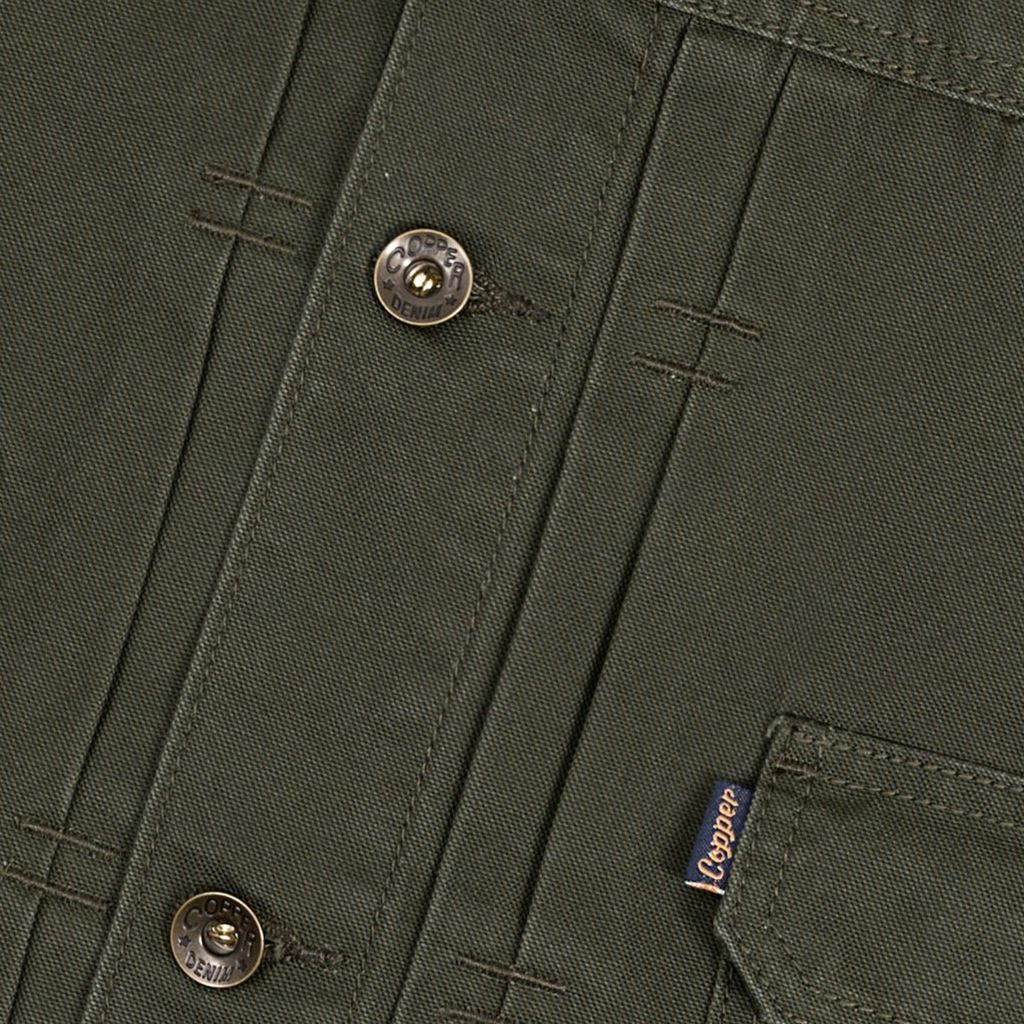 Type II - 11 Oz - OLIVE Canvas - One Washed Denim Jacket