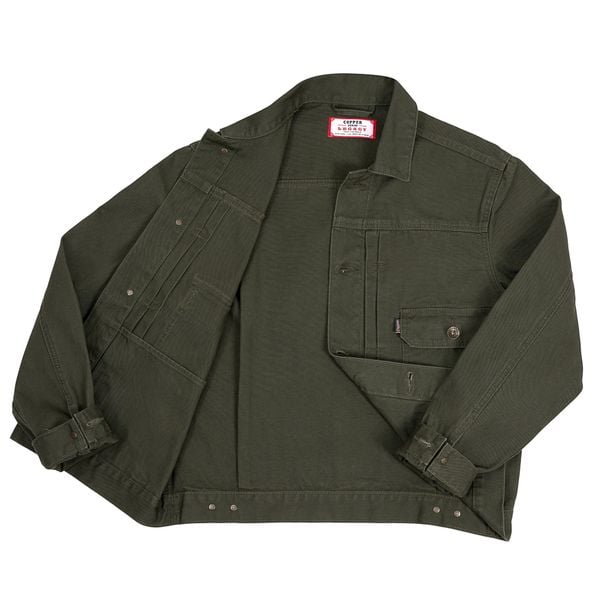  Type II - 11 Oz - OLIVE Canvas - One Washed Denim Jacket 