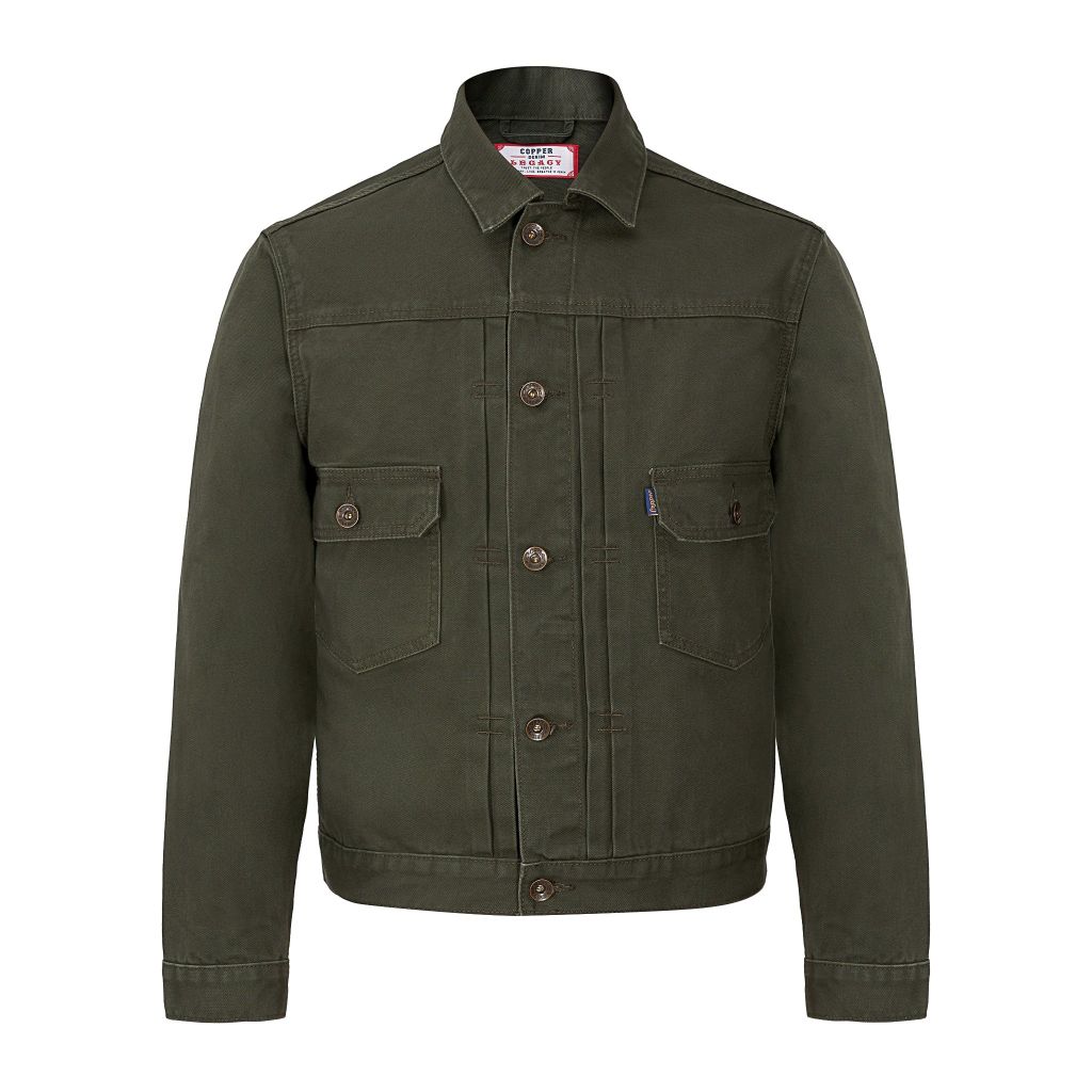 11oz OLIVE Canvas Type II Onewash / Regular Jacket