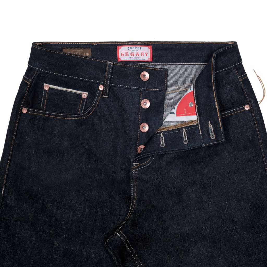 KURABO 19oz Prime Blue Raw Selvedge Denim / OG Slim Pants / Copper Button / Japanese Fabric