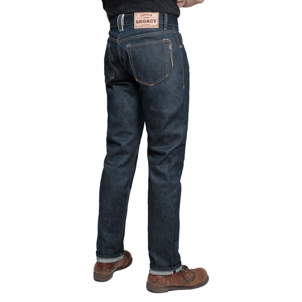 OG Slim - KURABO 19 Oz - Prime Blue - Raw Selvedge Denim - Silver Button - Japanese Fabric