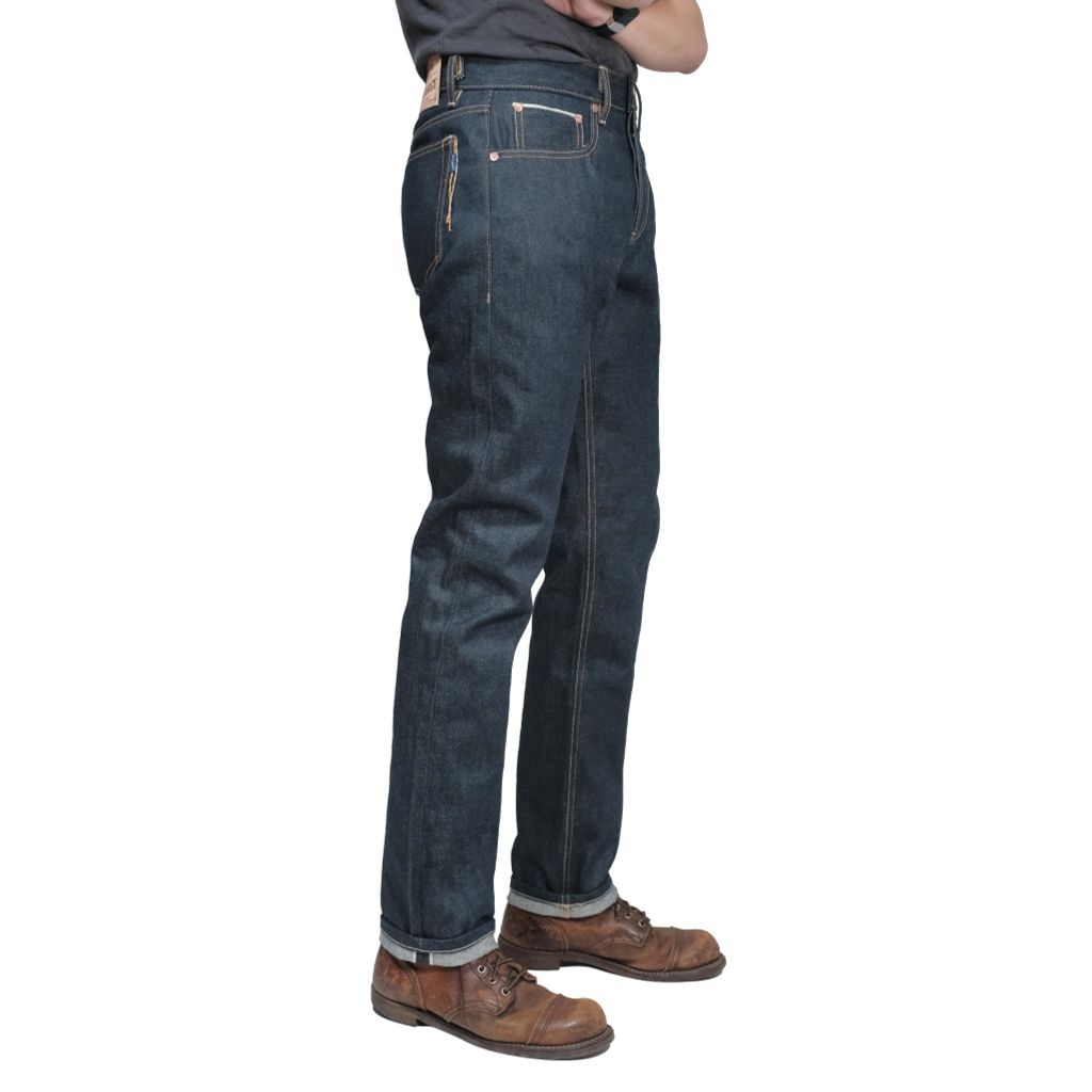 OG Slim - KURABO 19 Oz - Prime Blue - Raw Selvedge Denim - Silver Button - Japanese Fabric