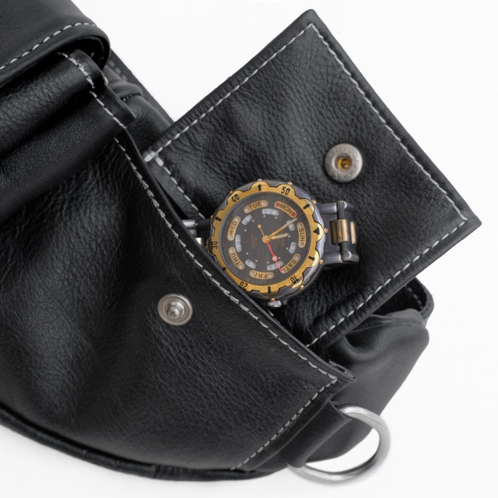 LEATHER WAIST BAG - BLACK