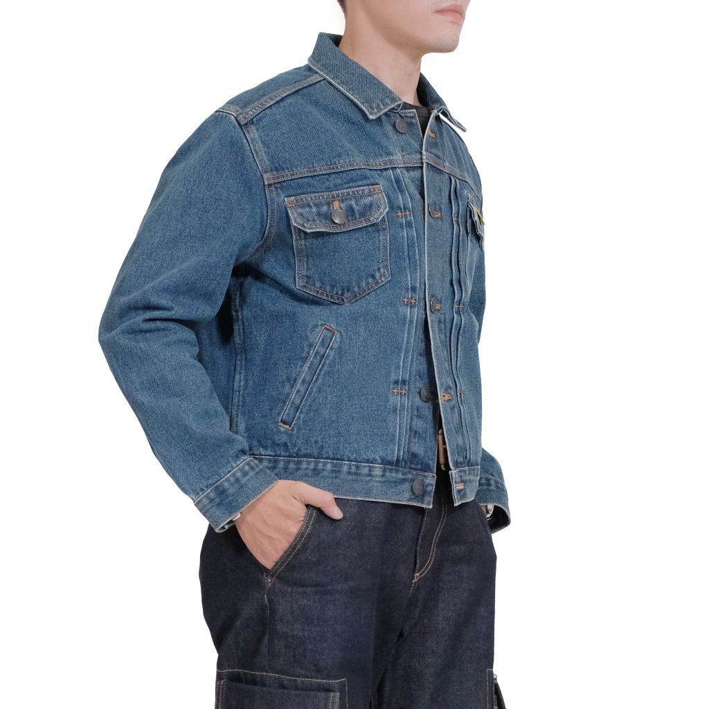 14.5oz Light Blue Type 2 / Wash Selvedge Denim - Regular Jacket