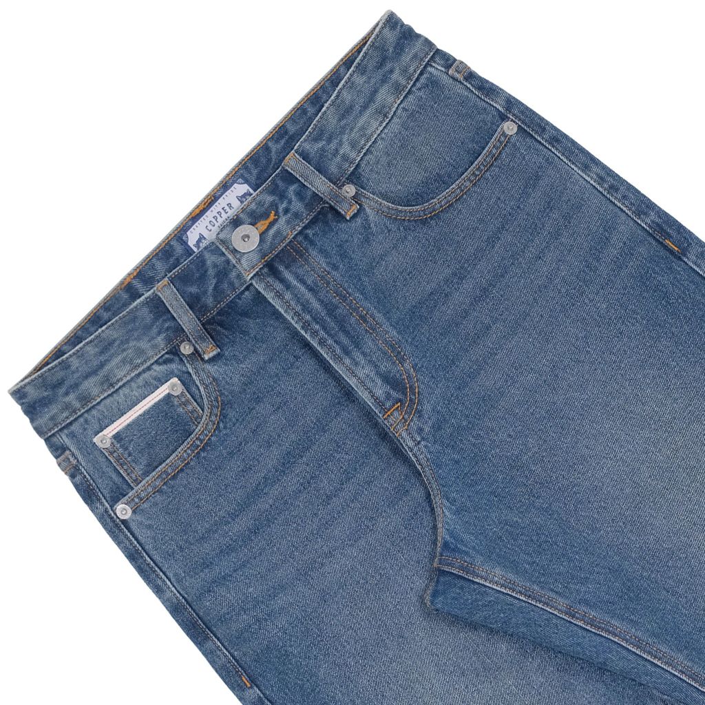 14.5oz Light Blue Wash Selvedge Denim / Straight Pants