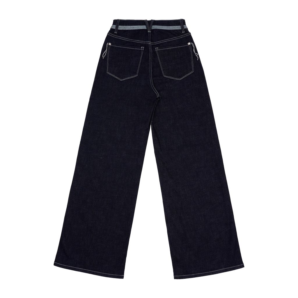 [NỮ - COPPER x V-64] Relax - 11 Oz - Mid Blue - Washed Denim / Women's Pants